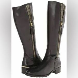 Paul Green Women's Affina Boo Black Leather Knee Zip Boots